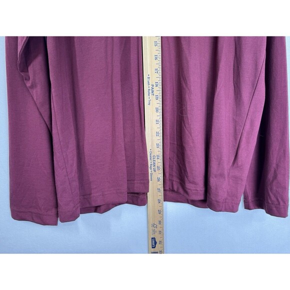 Lands End Long Sleeve Supima Cotton Tee Mens Large Burgundy T-Shirt Crewneck - Picture 7 of 9